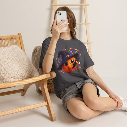 Pumpkin Witch T-Shirt — Cute Halloween Jack-o'-Lantern with Witch Hat