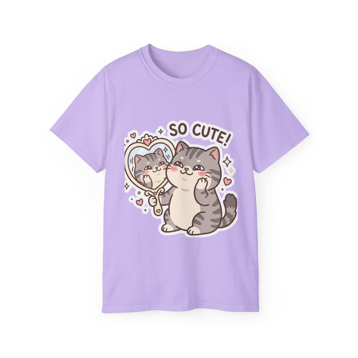 Cute Cat Mirror Tee - "So Cute!" Kawaii Cat T-Shirt