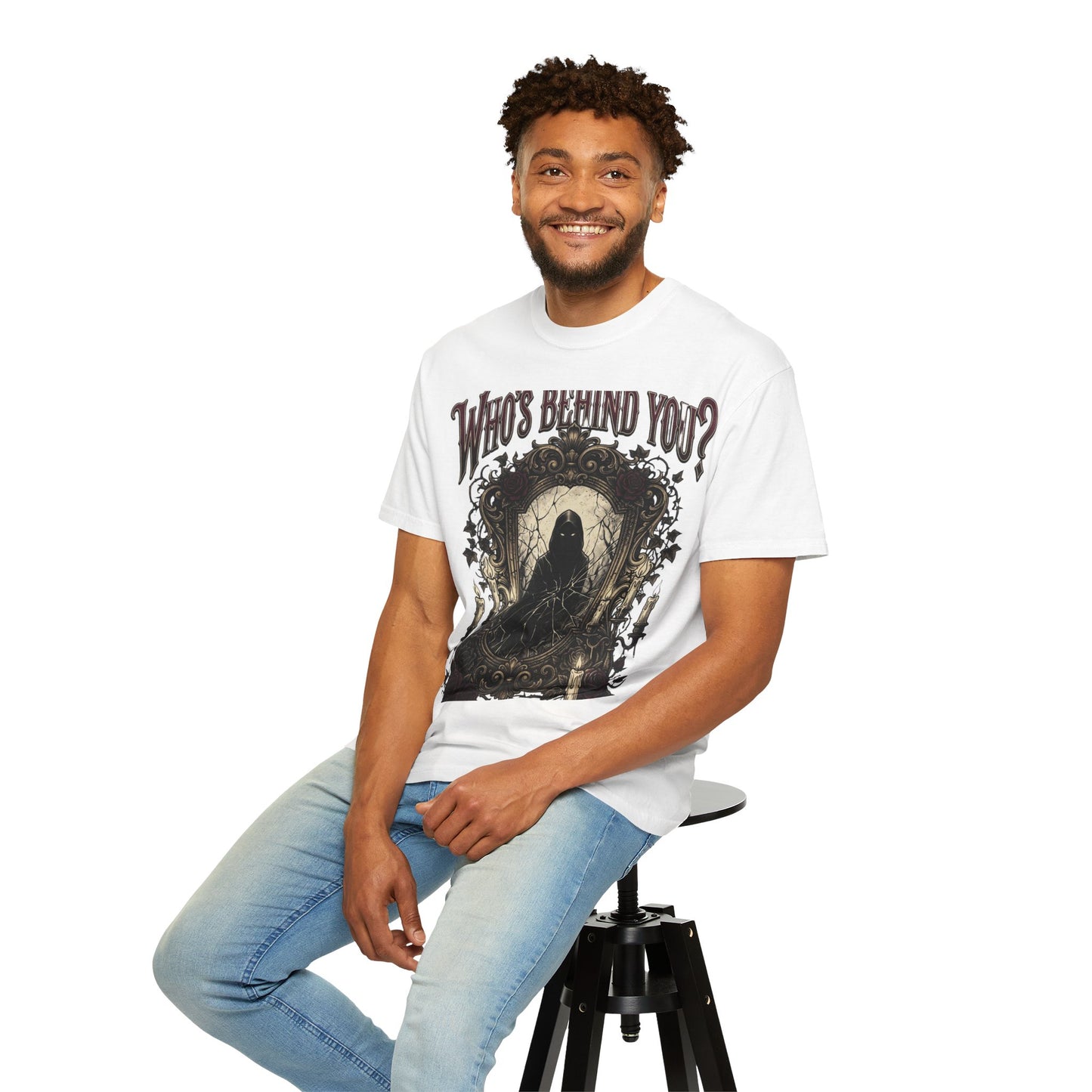 Who's Behind You? Gothic Grim Reaper T-Shirt