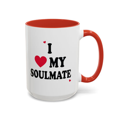 I Love My Soulmate Accent Coffee Mug