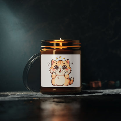Kawaii Starry Cat Soy Candle — Amber Jar Scented Candle (Multiple Sizes)