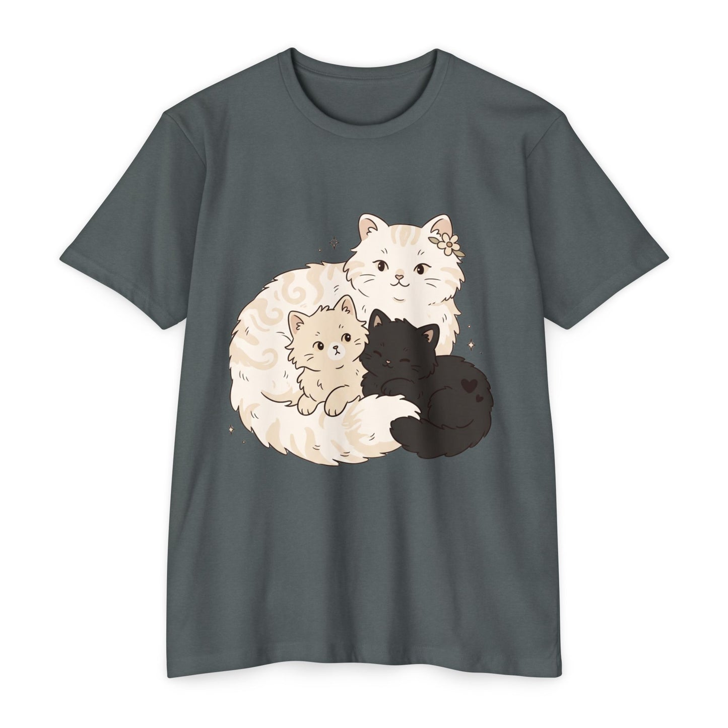 Cat Family Graphic Tee — Cute Mama Cat with Kittens T-Shirt