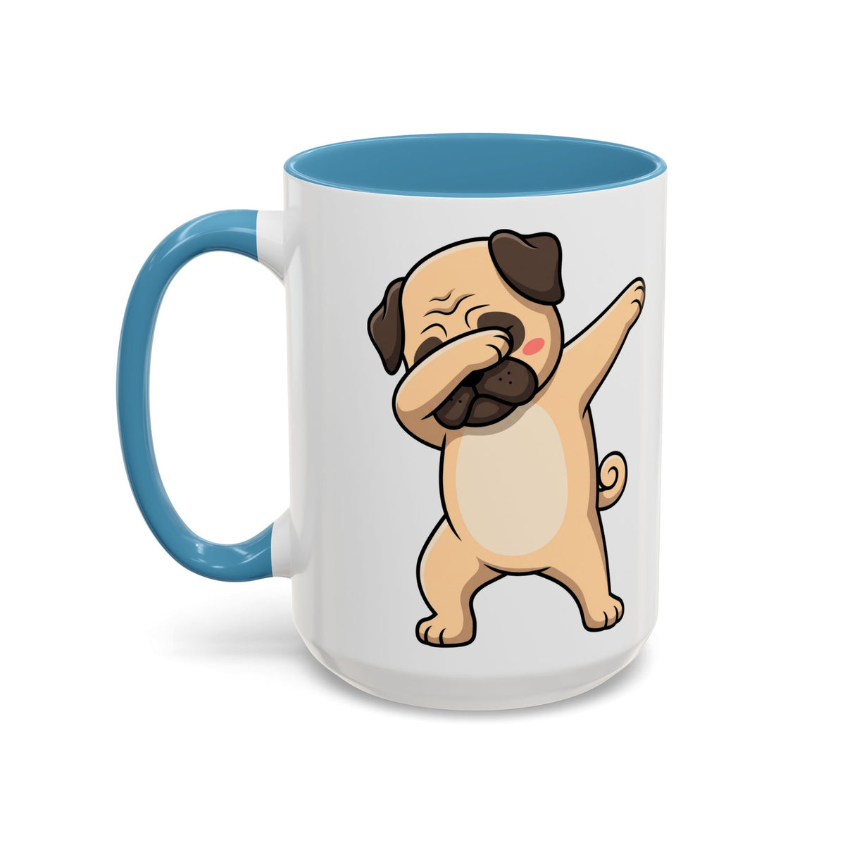 Dabbing Pug Coffee Mug — Cute Dog Accent Mug (11/15 oz)