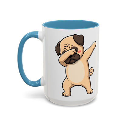 Dabbing Pug Coffee Mug — Cute Dog Accent Mug (11/15 oz)