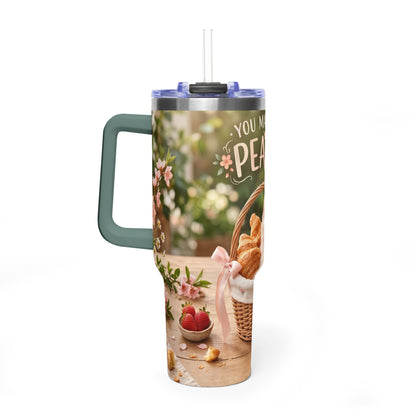 You Make Life Peachy Cat Ice Cream 40oz Tumbler