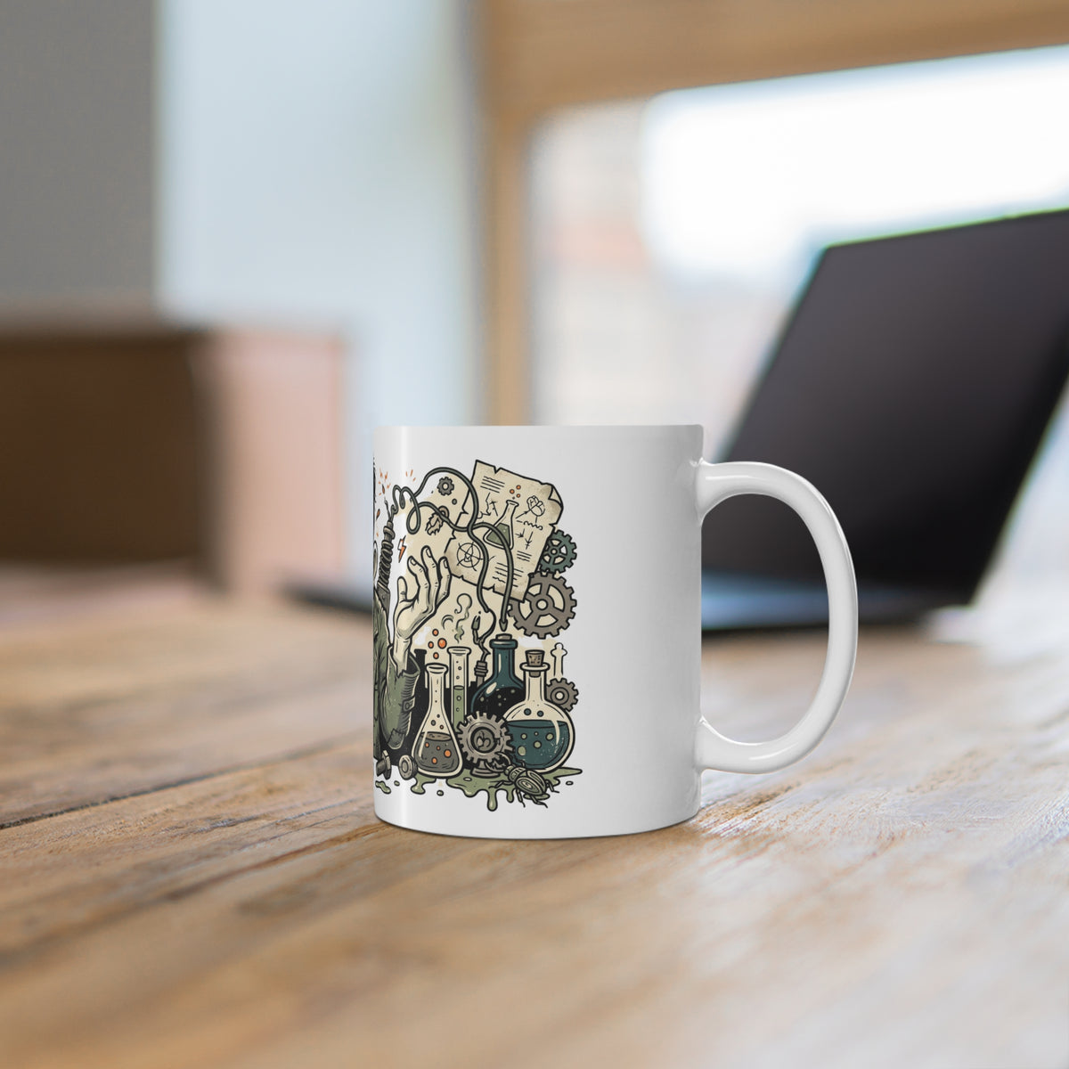 Frankenstein Monster Coffee Mug — Vintage Mad Scientist Halloween 11oz