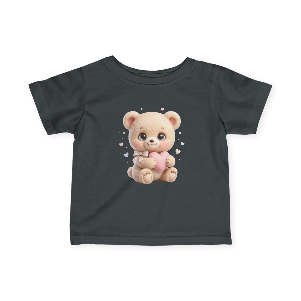 Infant Tee – Cute Teddy Bear Holding Pink Heart | Baby Shower, Newborn Gift