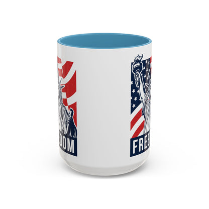 Freedom Statue Accent Coffee Mug — Patriotic Liberty 11/15oz