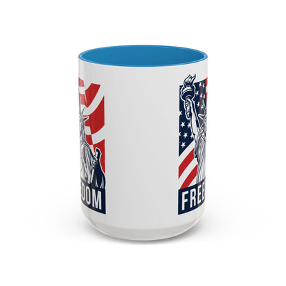 Freedom Statue Accent Coffee Mug — Patriotic Liberty 11/15oz