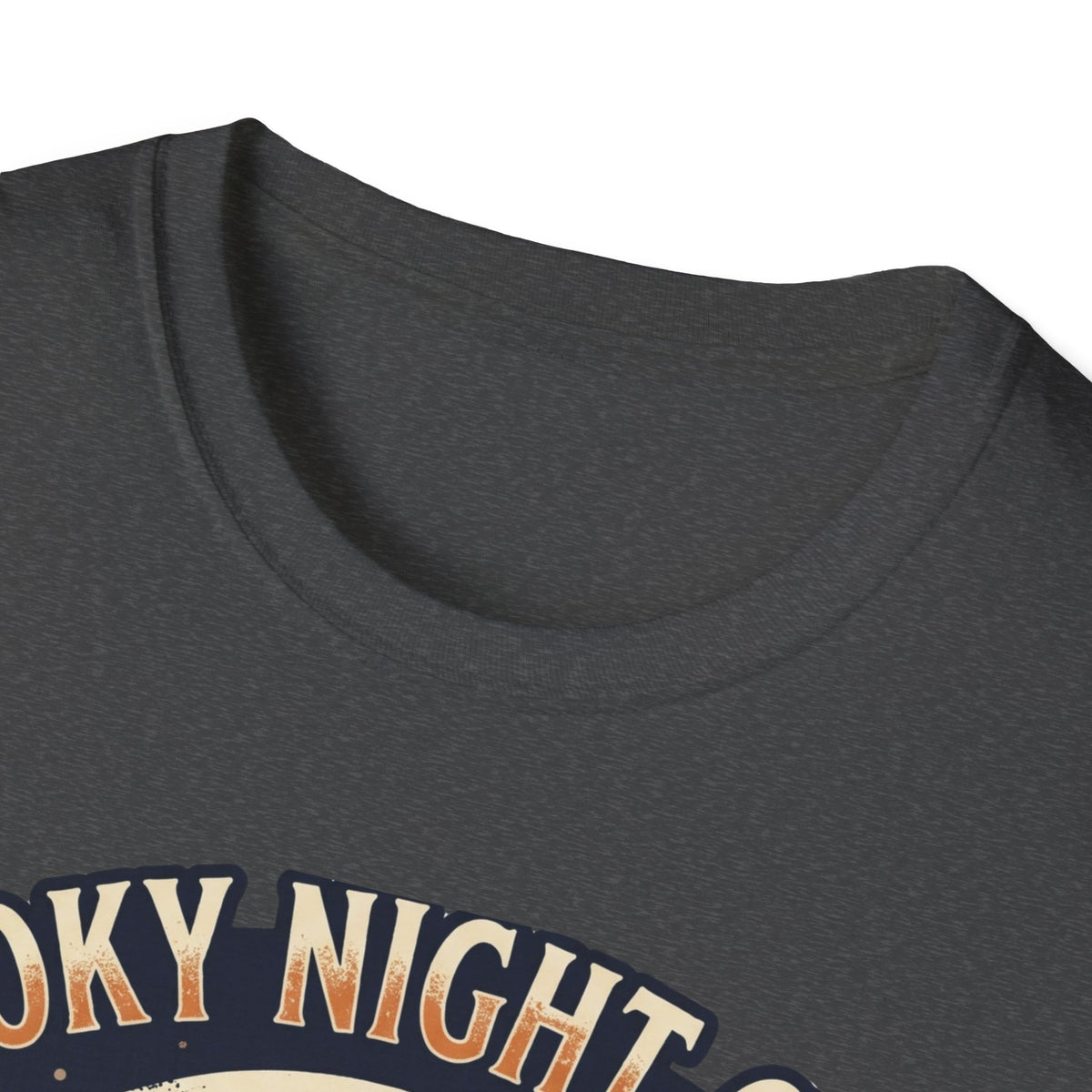 Spooky Night Crew T-Shirt — Vintage Halloween Moon & Skeleton Graphic
