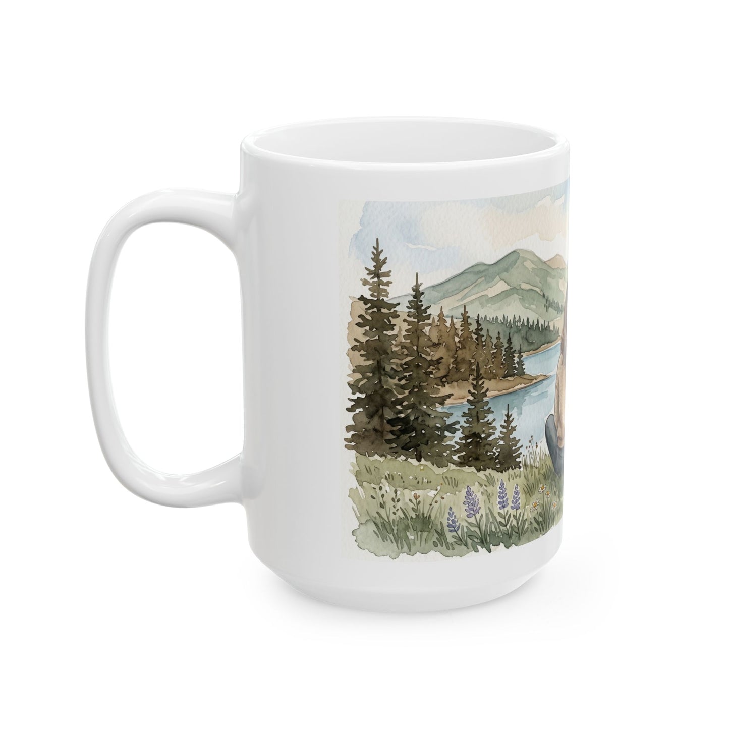 Cozy Mountain Lake - Gifts For Dog Lovers - Woman And Dog Forever By Your Side (Custom Mug) - Personalized Mug