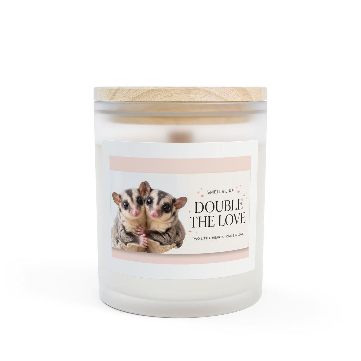 Double the Love Frosted Glass Candle — 11 oz Scented Home Candle