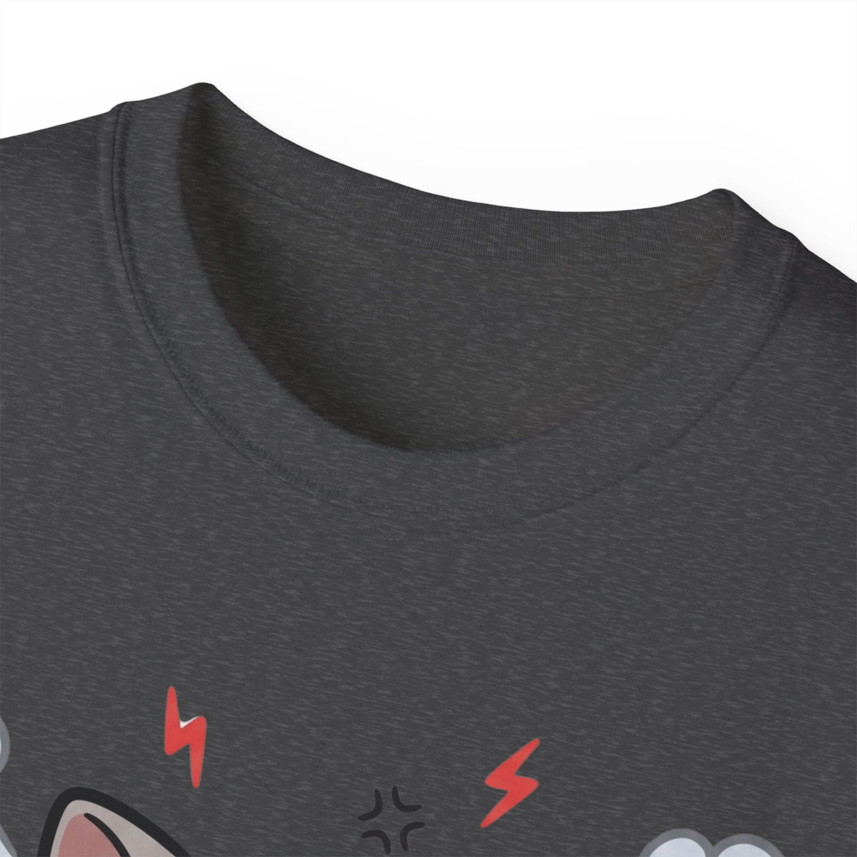 Angry Cute Cat T-Shirt — Cartoon Grumpy Kitty Graphic Tee