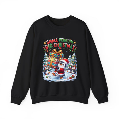 Penguin Christmas Crewneck Sweatshirt — "Small Penguin Big Christmas" Holiday Pullover