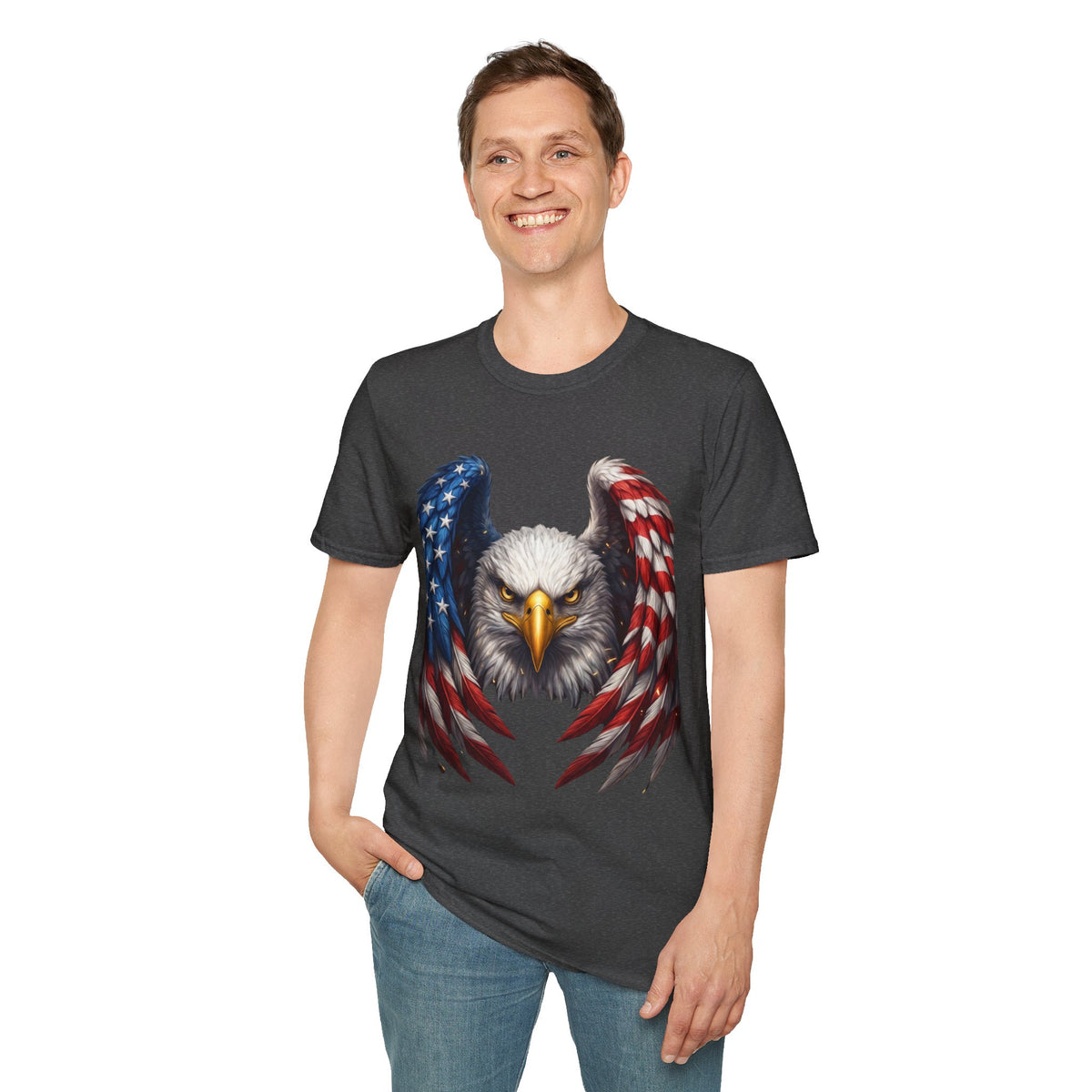 Patriotic Eagle T-Shirt — American Flag Wings Graphic