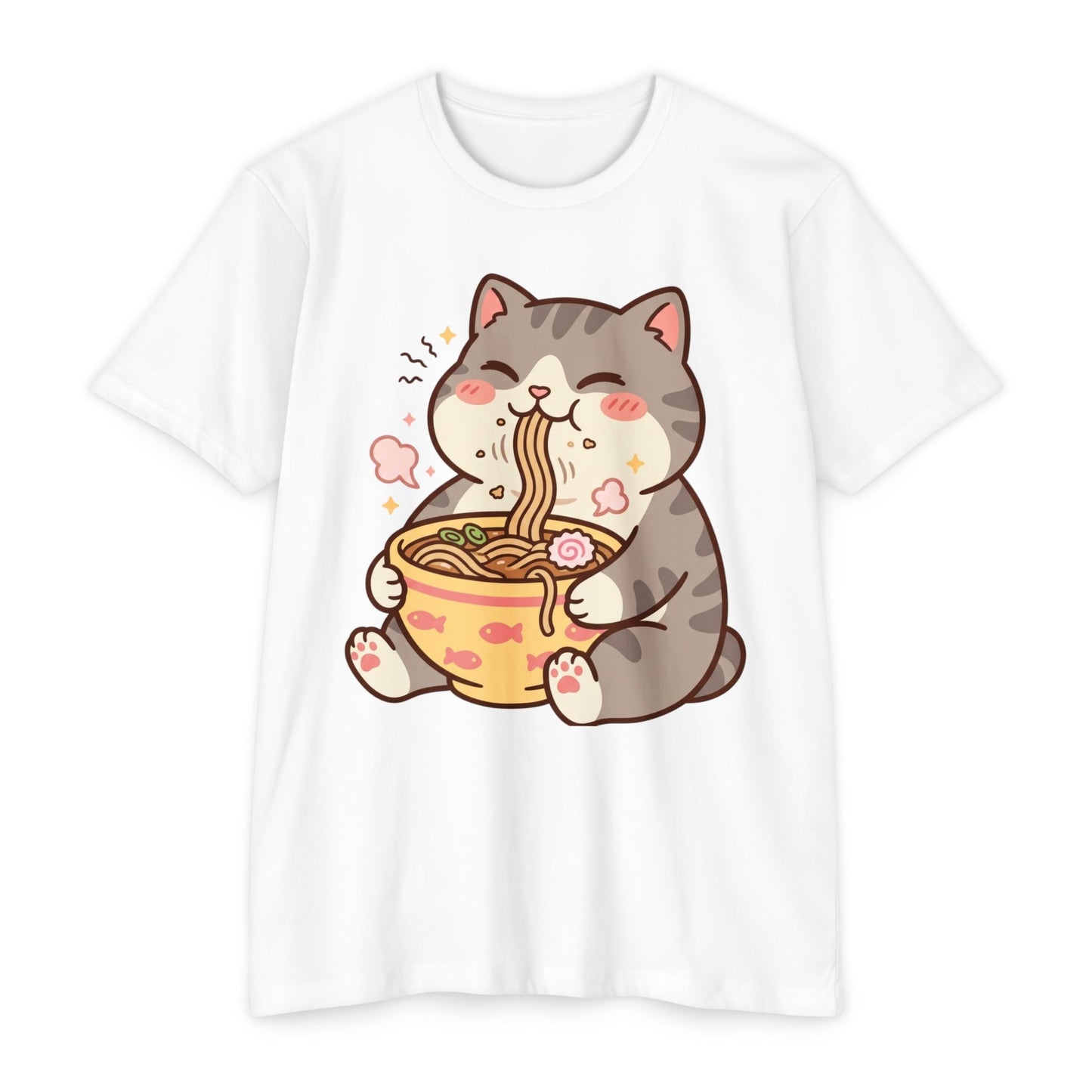 Cute Cat Eating Ramen T-Shirt