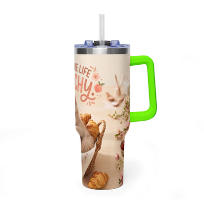 You Make Life Peachy Cat 40oz Travel Tumbler
