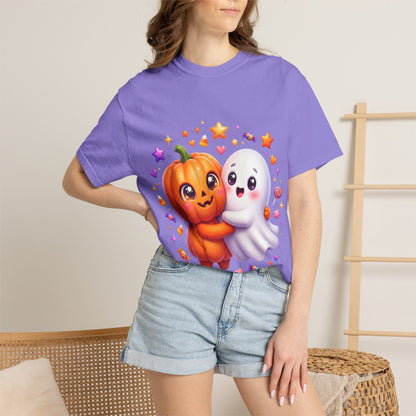 Halloween Pumpkin & Ghost T-Shirt — Cute Spooky Friends Graphic Tee