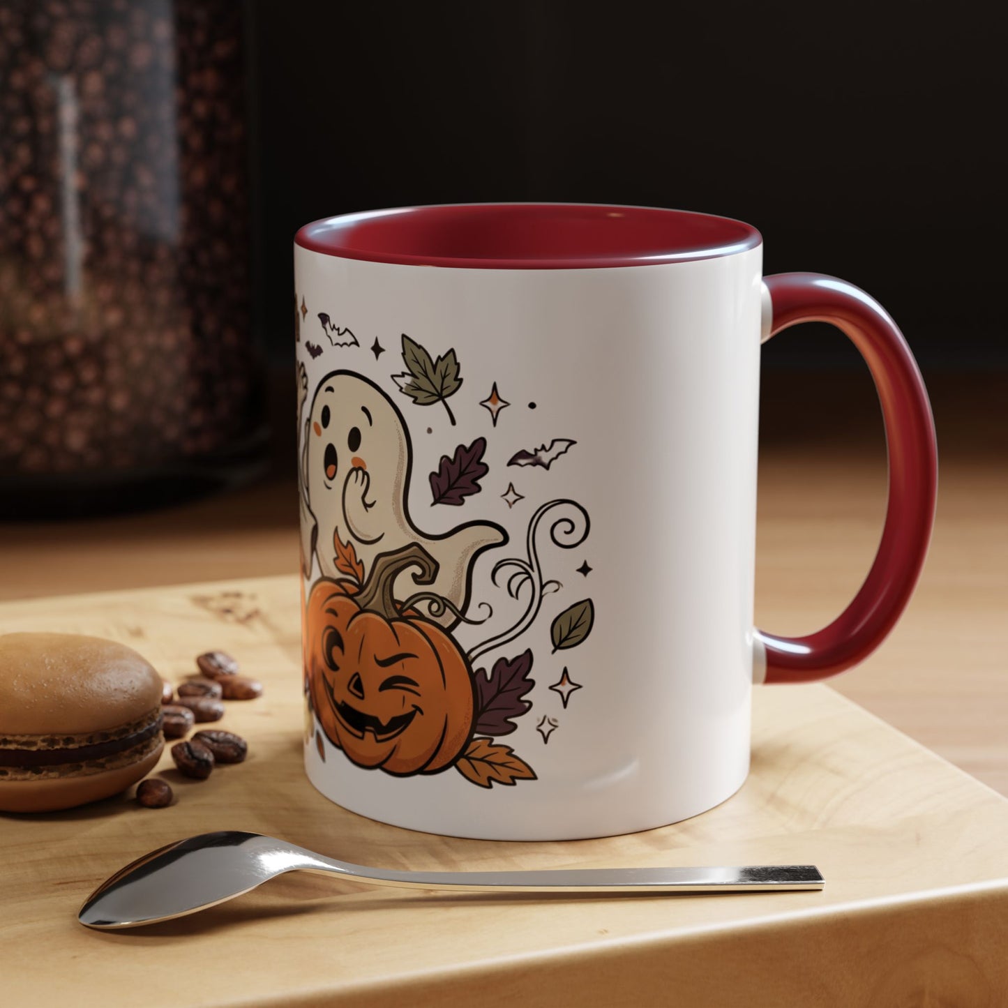 Halloween Ghosts & Pumpkins Coffee Mug — Cute Spooky Accent Mug (11/15oz)