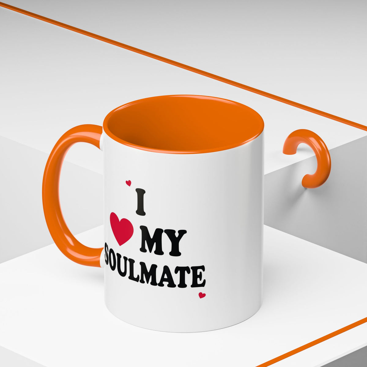 I Love My Soulmate Accent Coffee Mug