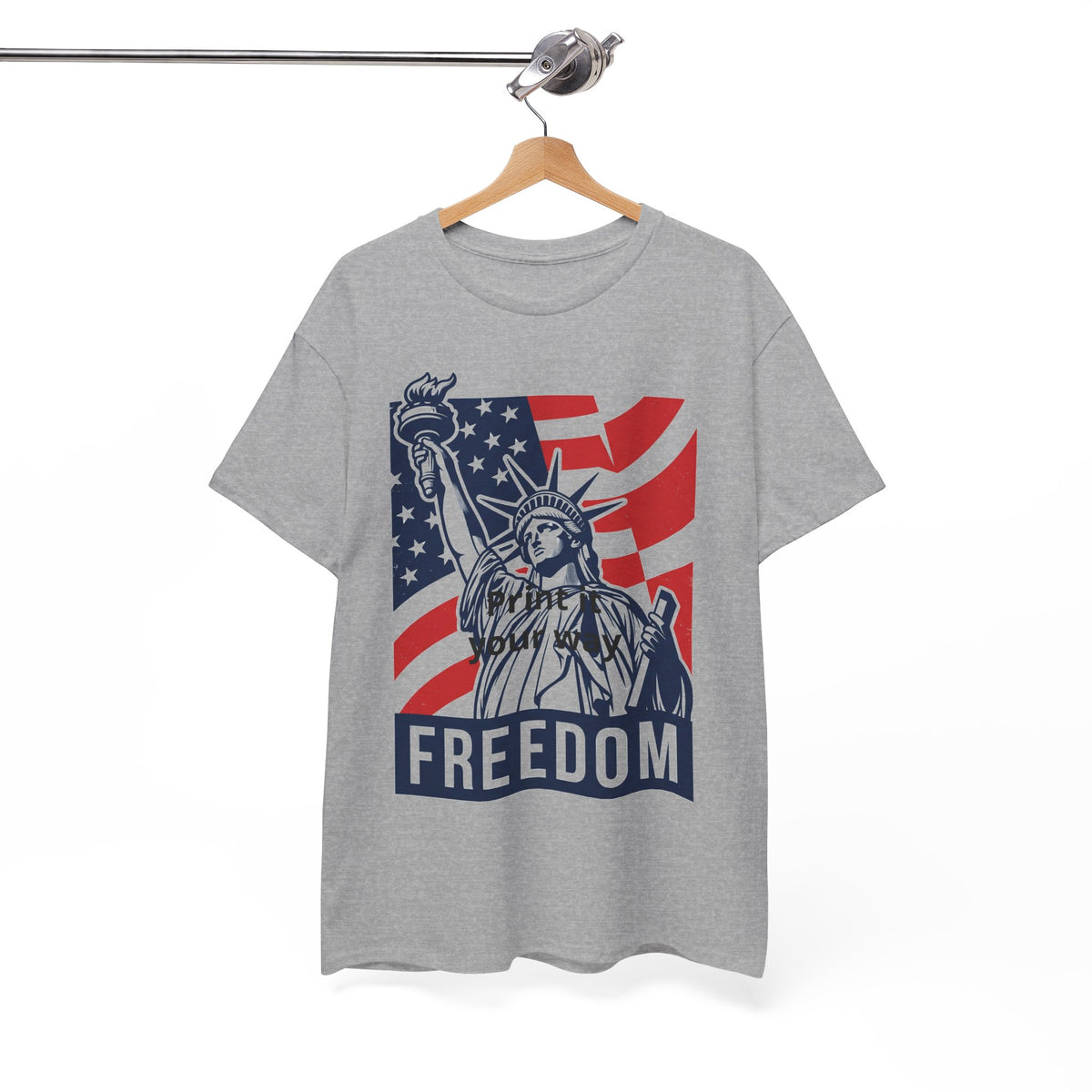 Freedom Statue T-Shirt — Patriotic USA Flag Tee (Statue of Liberty Design)
