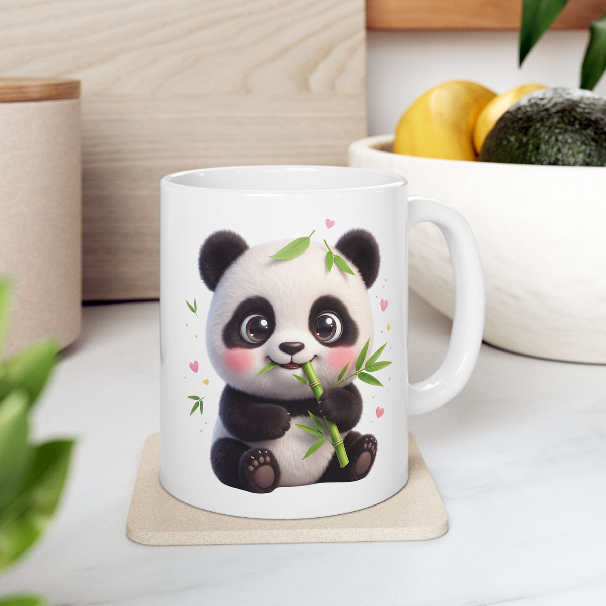 Cute Panda Ceramic Mug - Kawaii Bamboo Lover Coffee Cup (11oz & 15oz)
