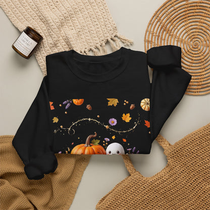 Halloween Pumpkin & Ghost Crewneck Sweatshirt