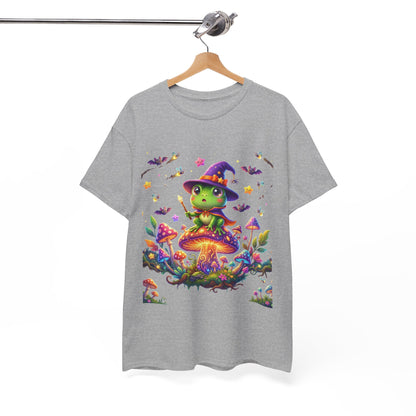 Cute Witch Frog T‑Shirt — Magical Mushroom Halloween Tee