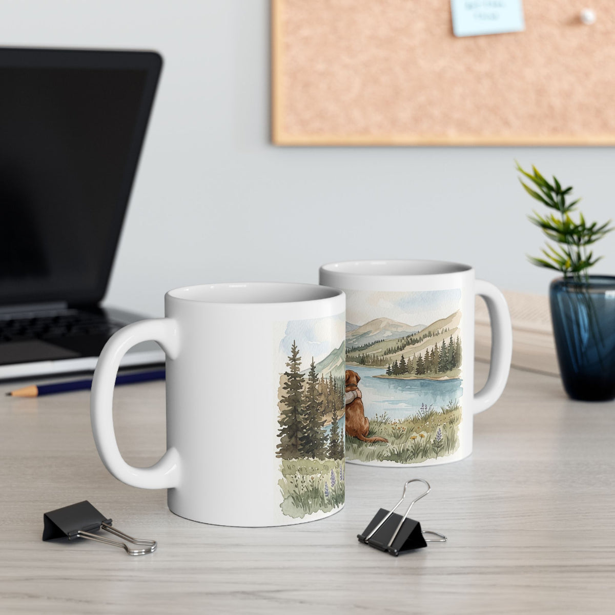 Cozy Mountain Lake - Gifts For Dog Lovers - Woman And Dog Forever By Your Side (Custom Mug) - Personalized Mug