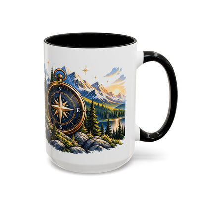 Adventure Compass Mountain Coffee Mug