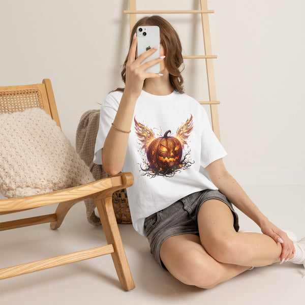 Halloween Pumpkin Tee — Winged Jack-O'-Lantern Graphic Shirt