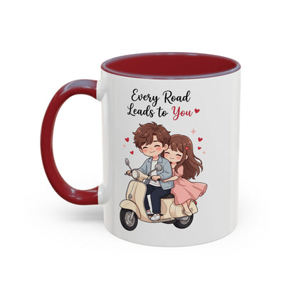 Every Road Leads to You Romantic Couple Coffee Mug