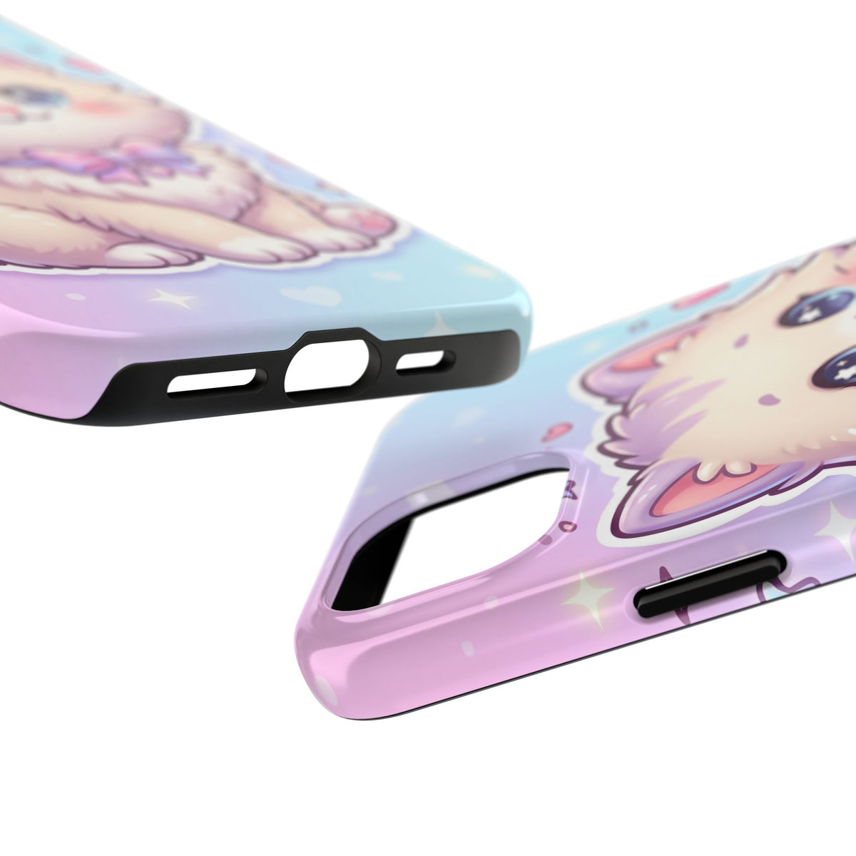 Cute Pastel Kawaii Kitten Tough Phone Case — Cute Cat with Bow Protective Cover