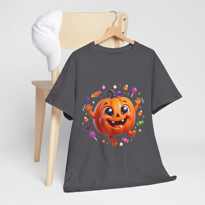 Halloween Pumpkin T‑Shirt — Happy Jack-O'-Lantern Candy Graphic Tee