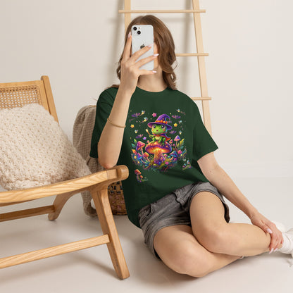 Cute Witch Frog T‑Shirt — Magical Mushroom Halloween Tee