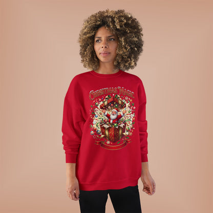 Christmas Magic Crewneck Sweatshirt — Santa Gift Box Holiday Pullover