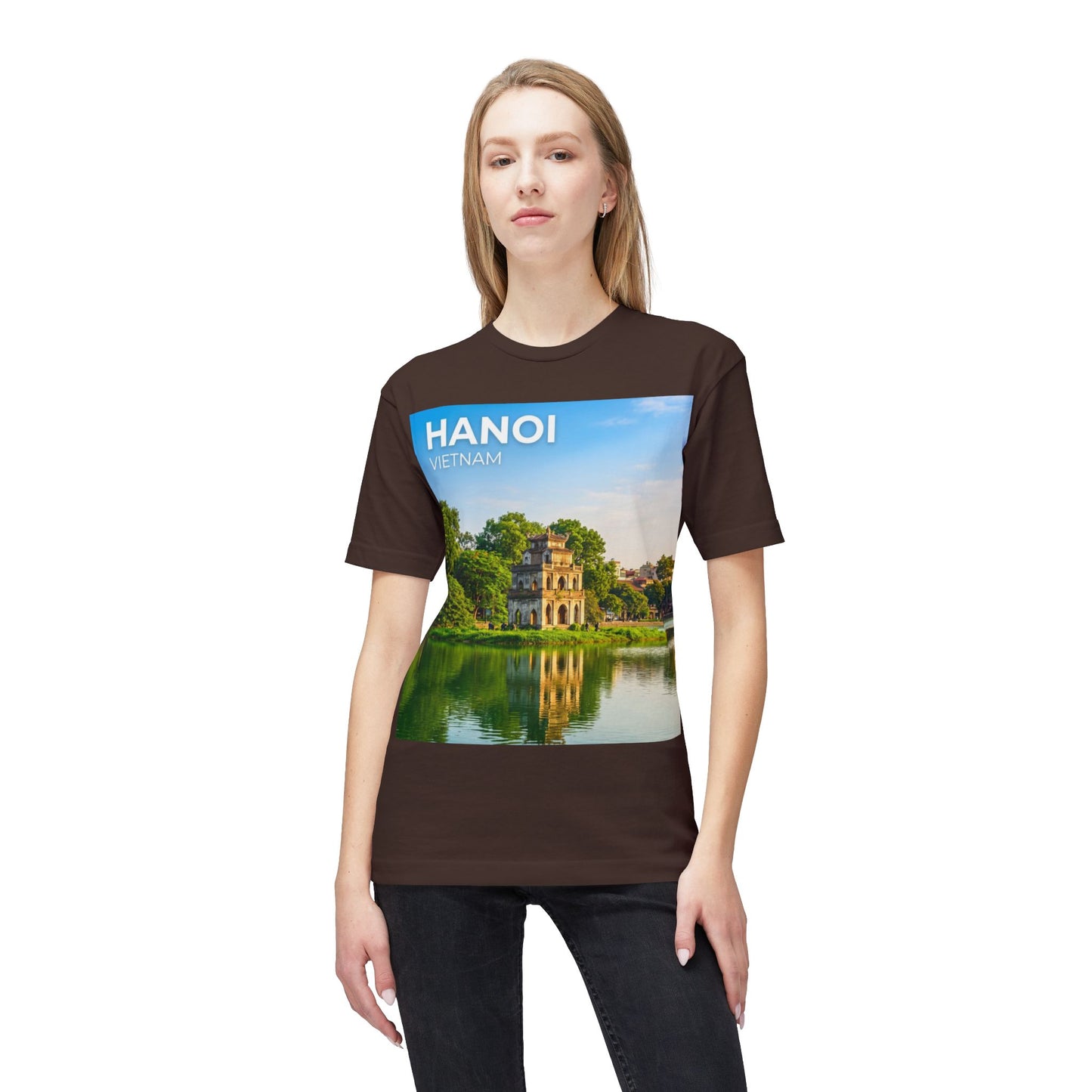 Hanoi Vietnam Travel T-Shirt – Hoan Kiem Lake Temple Photo Tee