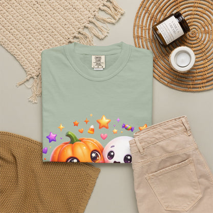 Halloween Pumpkin & Ghost T-Shirt — Cute Spooky Friends Graphic Tee
