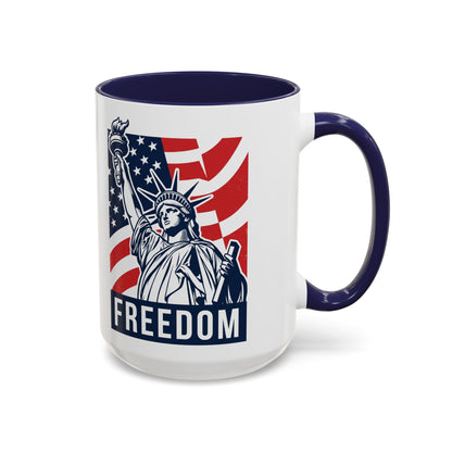 Freedom Statue Accent Coffee Mug — Patriotic Liberty 11/15oz