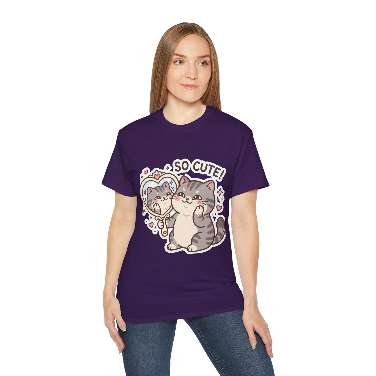 Cute Cat Mirror Tee - "So Cute!" Kawaii Cat T-Shirt