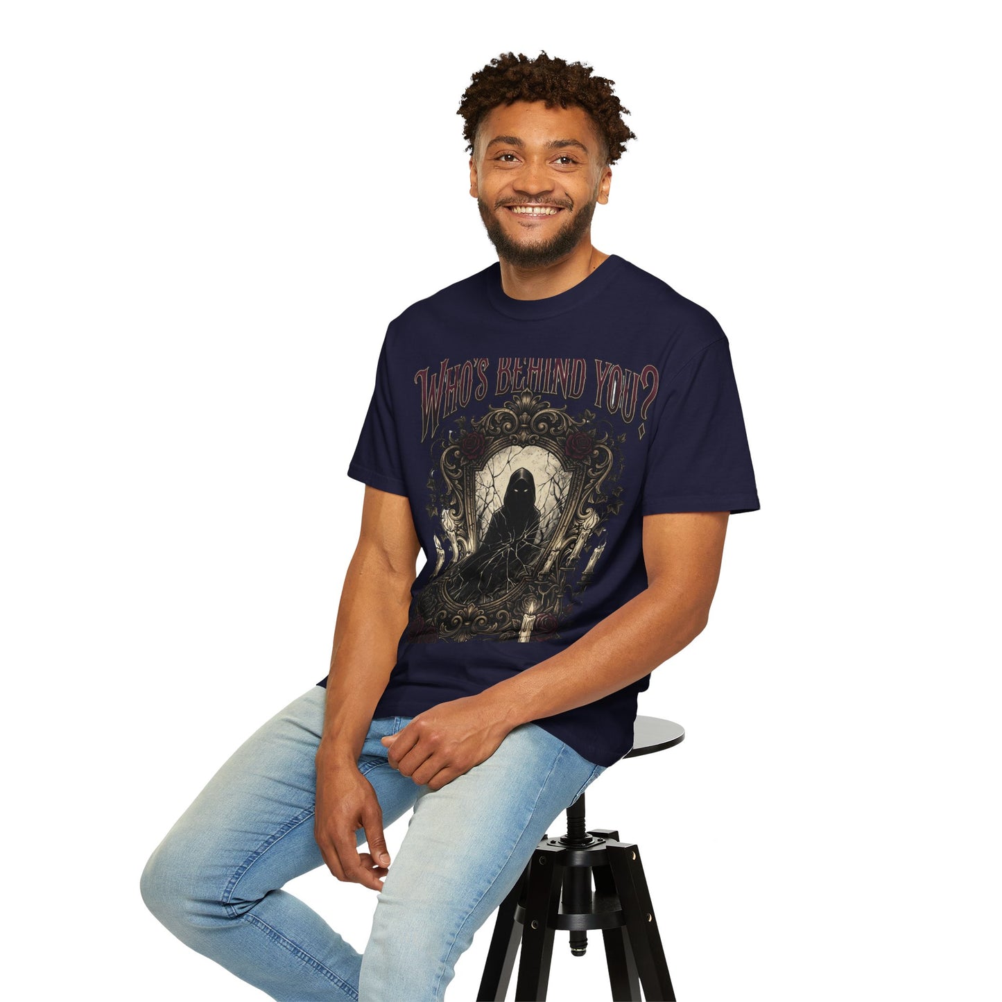 Who's Behind You? Gothic Grim Reaper T-Shirt