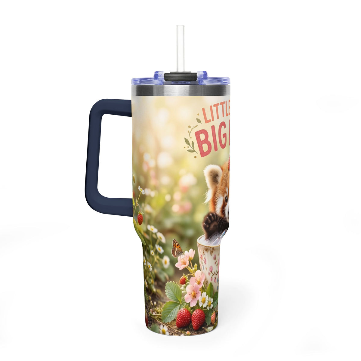 Little Paws Big Love Red Panda 40oz Vacuum Thermal Tumbler