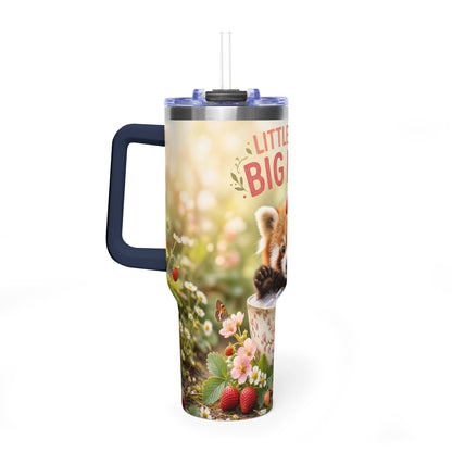 Little Paws Big Love Red Panda 40oz Vacuum Thermal Tumbler