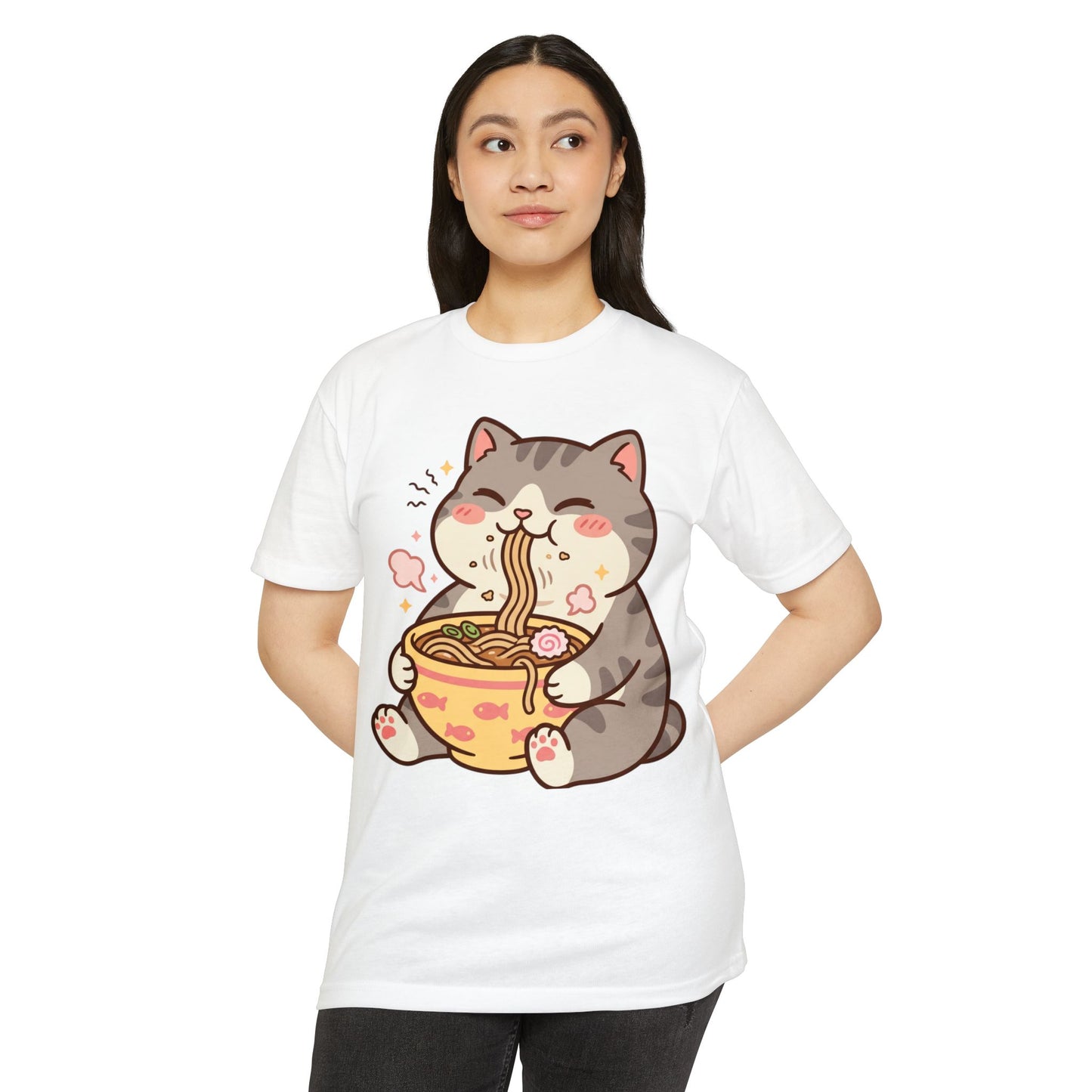 Cute Cat Eating Ramen T-Shirt