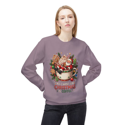 Christmas Coffee Sweatshirt — Santa in Cup Holiday Crewneck