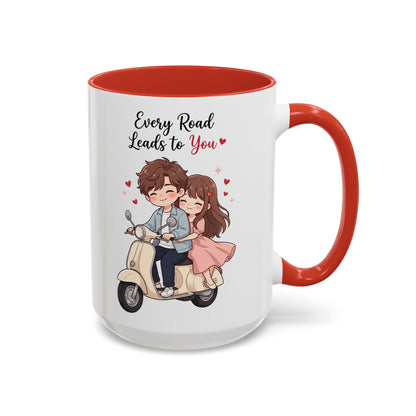 Every Road Leads to You Romantic Couple Coffee Mug