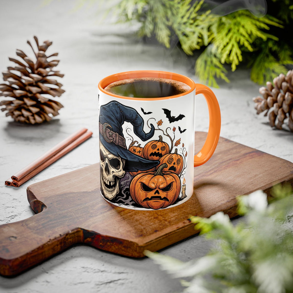 Halloween Skull & Jack-o'-Lantern Mug (11oz/15oz)
