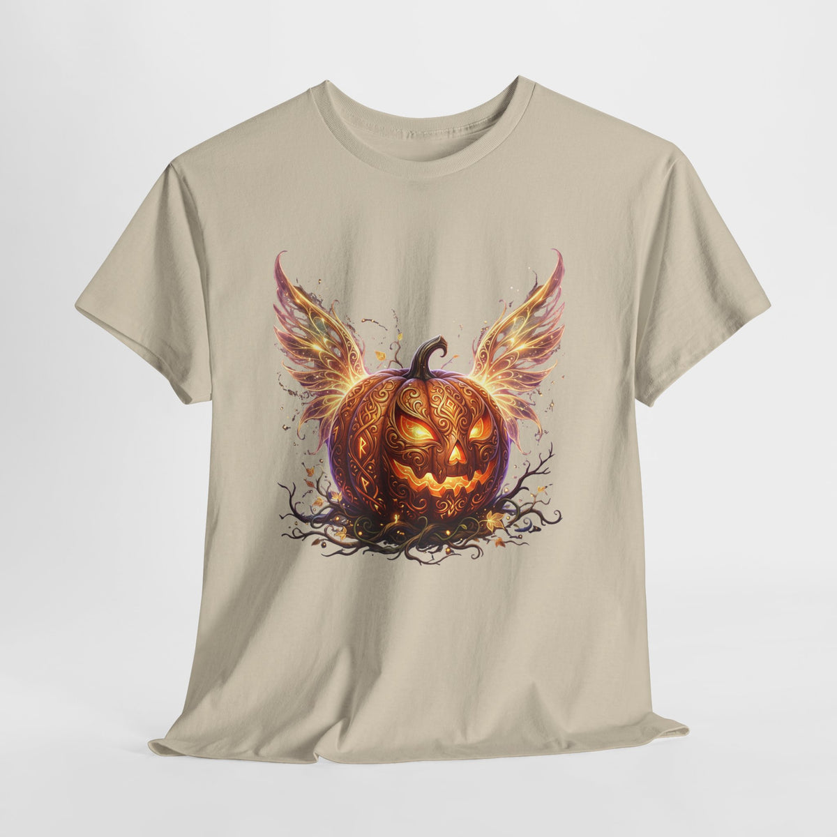 Halloween Pumpkin Tee — Winged Jack-O'-Lantern Graphic Shirt