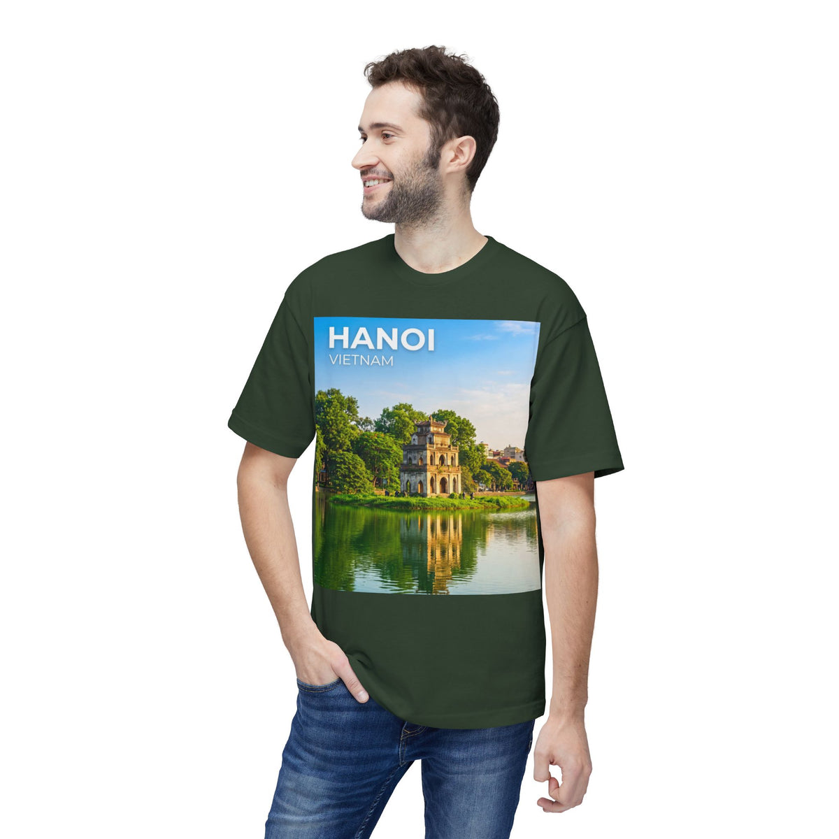 Hanoi Vietnam Travel T-Shirt – Hoan Kiem Lake Temple Photo Tee