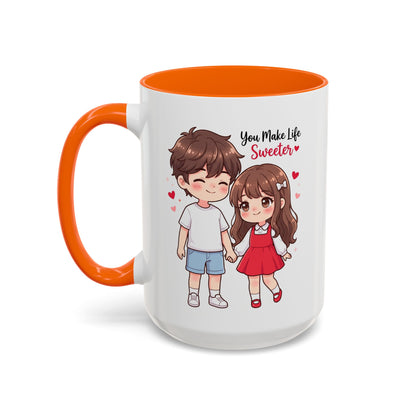 You Make Life Sweeter Couple Coffee Mug